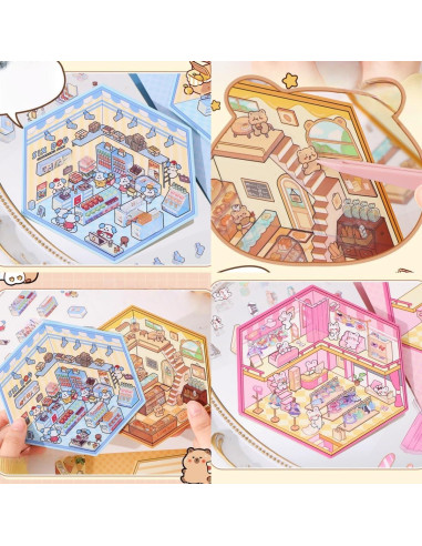 Pegatinas 3D de Casa DIY Affoto - 12 Sets Creativos