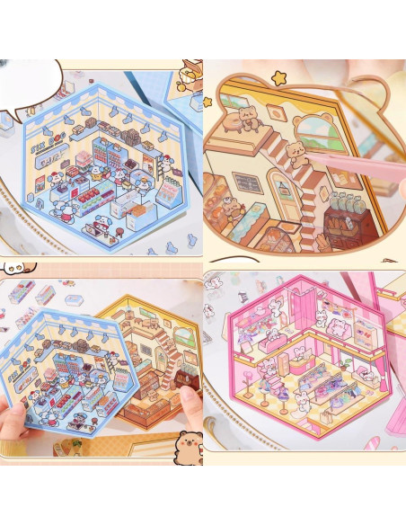 Pegatinas 3D de Casa DIY Affoto - 12 Sets Creativos