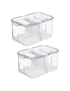 Contenedores de Almacenamiento Slideep 2800 ml - 2 Paquete Apilable