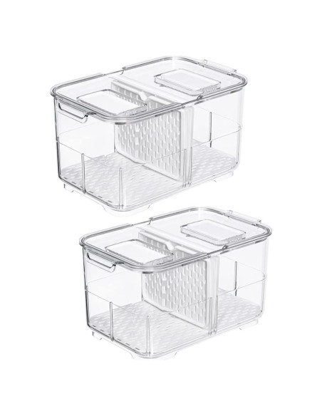 Contenedores de Almacenamiento Slideep 2800 ml - 2 Paquete Apilable