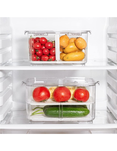 Contenedores de Almacenamiento Slideep 2800 ml - 2 Paquete Apilable