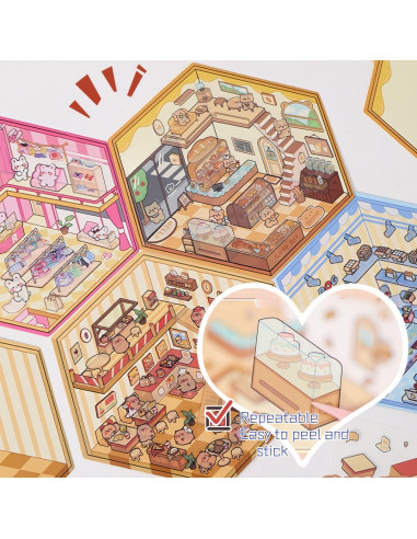 Pegatinas 3D de Casa DIY Affoto - 12 Sets Creativos