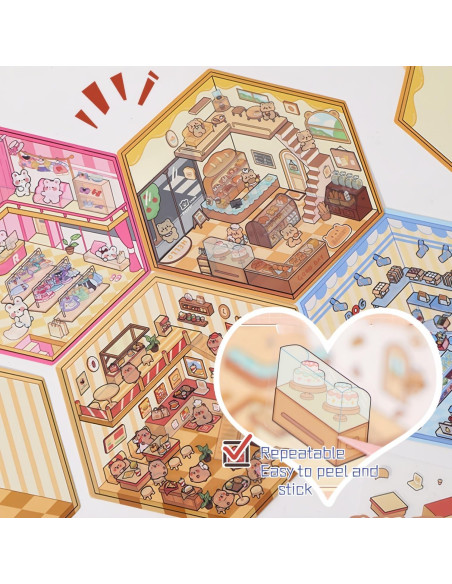 Pegatinas 3D de Casa DIY Affoto - 12 Sets Creativos