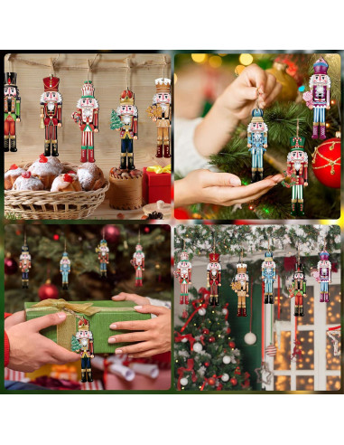 24 Piezas Adornos de Madera Cascanueces Navidad JOPHMO