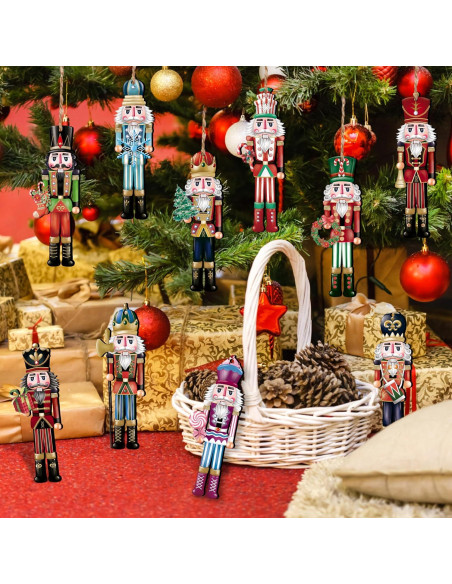 24 Piezas Adornos de Madera Cascanueces Navidad JOPHMO