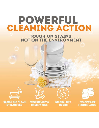 Hojas de detergente para lavavajillas Bubbleburps 64 unidades