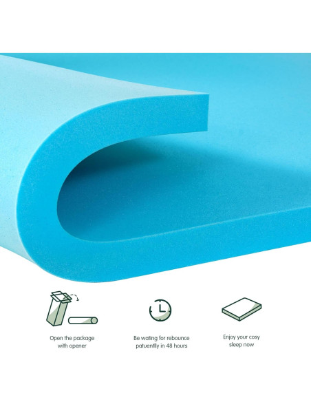 Colchón Topper Espuma Memoria Hokway 4 Pulgadas Individual