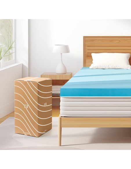 Colchón Topper Espuma Memoria Hokway 4 Pulgadas Individual