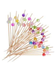 Palillos de cóctel de bambú 100PCS 11.94 cm multicolor