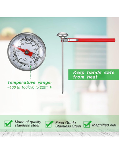 Termómetro de Cocina Xuhal Acero Inoxidable 3 Pcs 12.5 cm