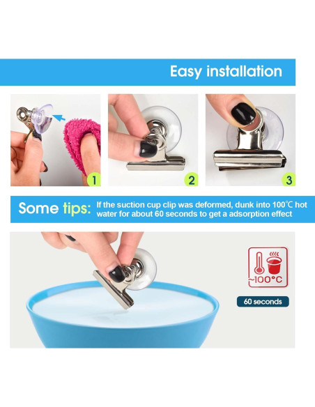 Clips de Ventosa AccEncyc 12Pcs Soporte para Hogar y Oficina