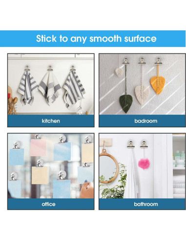 Clips de Ventosa AccEncyc 12Pcs Soporte para Hogar y Oficina