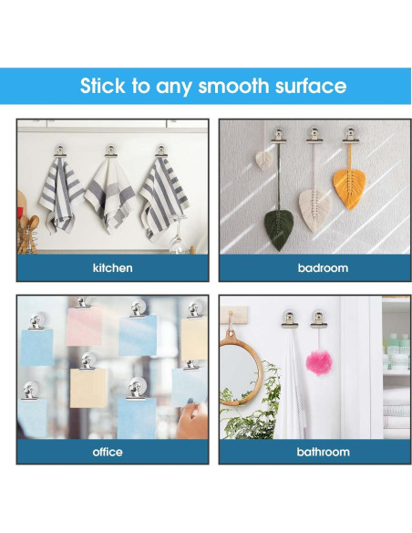 Clips de Ventosa AccEncyc 12Pcs Soporte para Hogar y Oficina