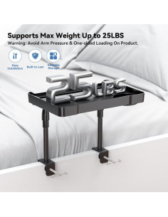 Estante Lateral para Cama CLESOO Ajustable 38.3x25.6cm Negro 2