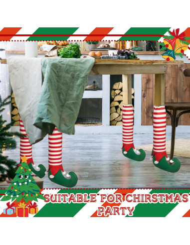 4 Fundas para Patas de Sillas Navidad Denylo Pro Antideslizantes