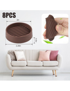 8 Almohadillas Antideslizantes para Muebles Pinsit 5.1cm 2