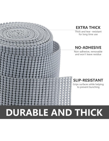 Forro de Estante Antideslizante TJWODO 30.48x609.6 cm Gris