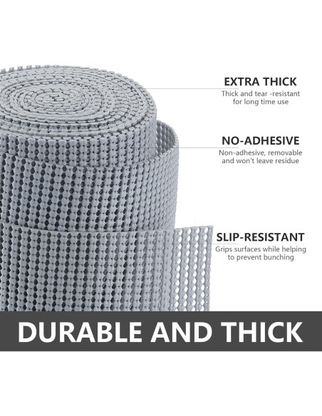 Forro de Estante Antideslizante TJWODO 30.48x609.6 cm Gris