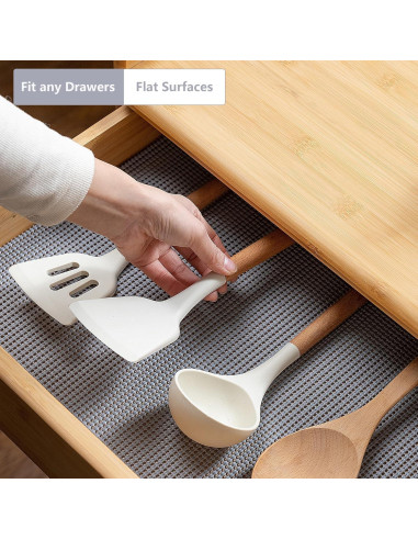 Forro de Estante Antideslizante TJWODO 30.48x609.6 cm Gris