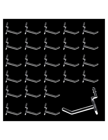 100 Ganchos de Tablero de Clavijas QuZCarious 5cm Transparentes