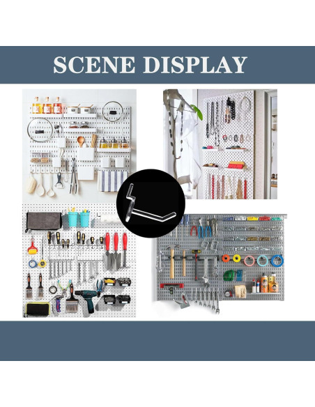100 Ganchos de Tablero de Clavijas QuZCarious 5cm Transparentes