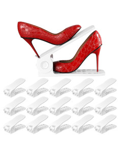 Organizador de Zapatos Neprock Blanco, Paquete de 16, Ahorra Espacio