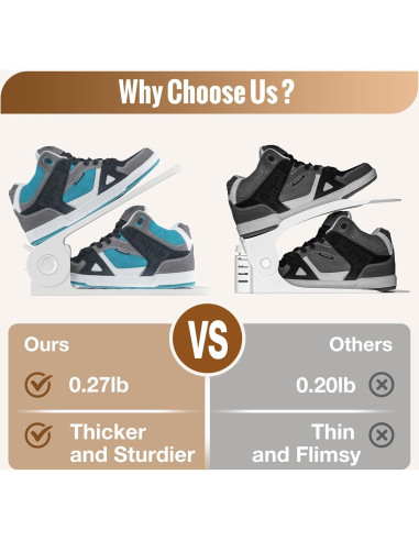 Organizador de Zapatos Neprock Blanco, Paquete de 16, Ahorra Espacio