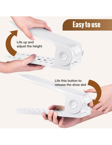 Organizador de Zapatos Neprock Blanco, Paquete de 16, Ahorra Espacio