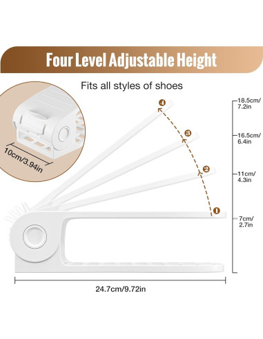 Organizador de Zapatos Neprock Blanco, Paquete de 16, Ahorra Espacio