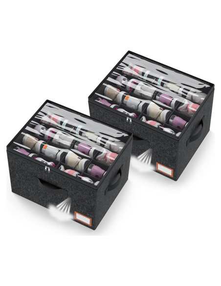 Organizador de Zapatos Ajustable PENGLONG 32 Pares Fieltro Negro