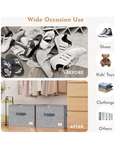 Organizador de Zapatos Ajustable PENGLONG 32 Pares Fieltro Negro