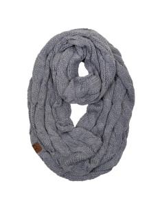 Bufanda Infinity de Cable Trenzado Funky Junque Gris Jaspeado - Mujer