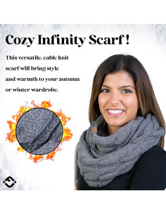 Bufanda Infinity de Cable Trenzado Funky Junque Gris Jaspeado - Mujer 2