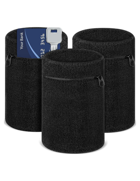 Muñequera Deportiva Bememo 3 Pcs con Cremallera - Multi-Deporte