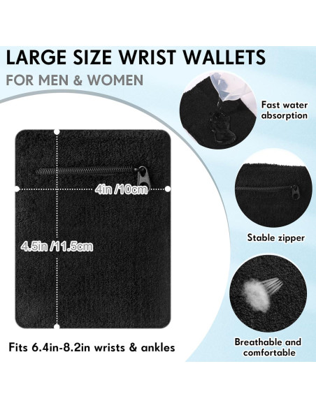 Muñequera Deportiva Bememo 3 Pcs con Cremallera - Multi-Deporte