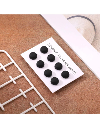 8 Pines Magnéticos para Hijab XIHIRCD - Broches Sin Pin Negros