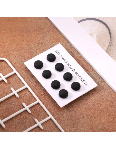 8 Pines Magnéticos para Hijab XIHIRCD - Broches Sin Pin Negros