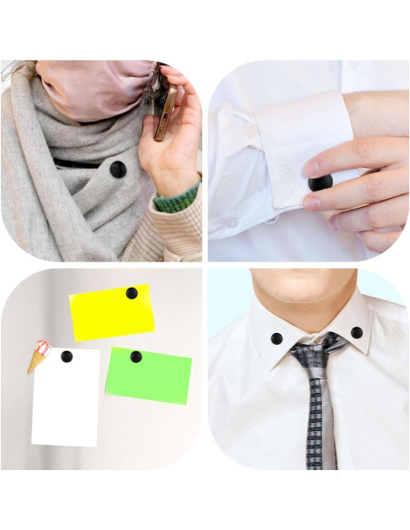 8 Pines Magnéticos para Hijab XIHIRCD - Broches Sin Pin Negros