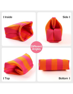 Bolsa de Dumpling Tejida Wrorou Colorblock Rosa y Verde 29x22cm 2