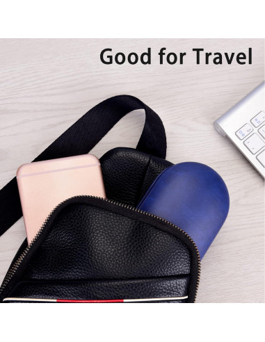 Estuche 2 en 1 Muf para Lentes de Contacto y Gafas Azul