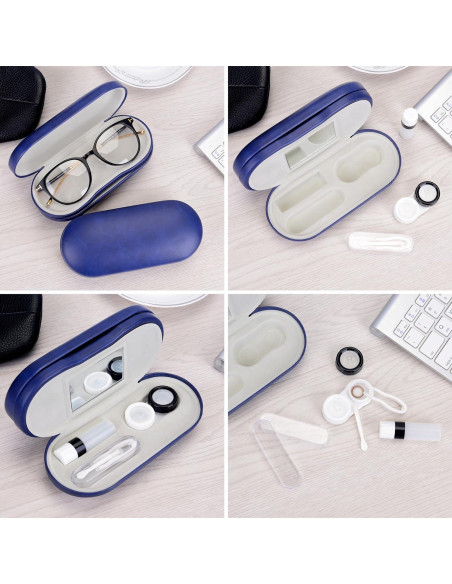 Estuche 2 en 1 Muf para Lentes de Contacto y Gafas Azul