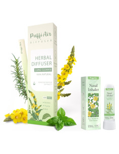 Bolígrafo Difusor Herbal PUFFIAIR con Menta y Mullein 600 Usos