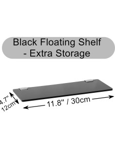 Estante Flotante de Acrílico Mini iobiotio 30x10 cm Negro 2 Pcs 2