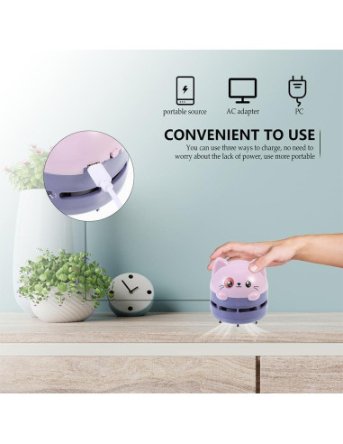 Aspiradora Mini Homoyoyo Portátil de Escritorio Violeta
