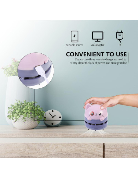 Aspiradora Mini Homoyoyo Portátil de Escritorio Violeta