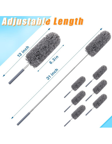 Plumero Extensible de Microfibra Tanlade 12 Pcs 33-79 cm Gris