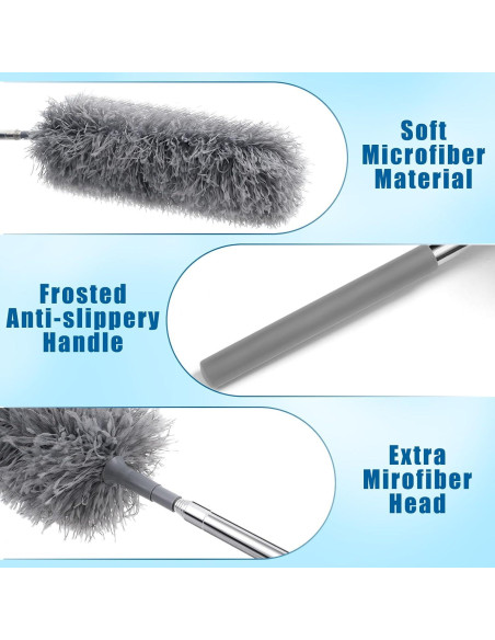 Plumero Extensible de Microfibra Tanlade 12 Pcs 33-79 cm Gris