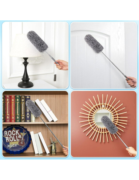 Plumero Extensible de Microfibra Tanlade 12 Pcs 33-79 cm Gris