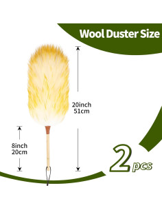 Plumero de lana de cordero MehelloFeather 20 cm - 2 piezas 2