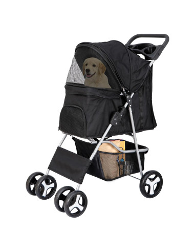 Carrito para Mascotas Nova Negro Plegable 15 kg 4 Ruedas